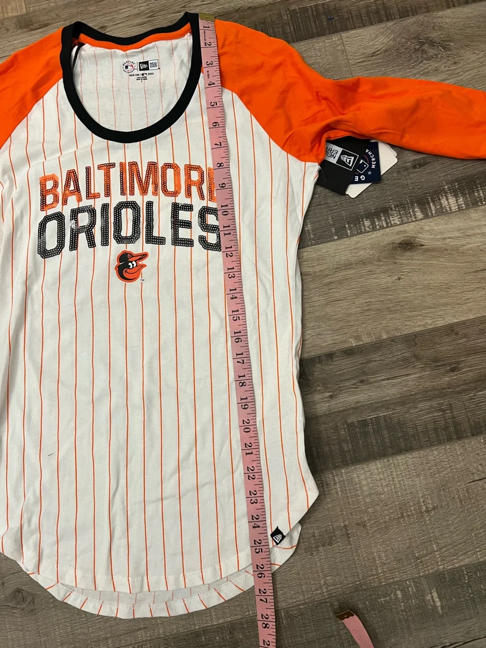 New Era Baltimore Orioles women’s sequin jersey sz S NWT